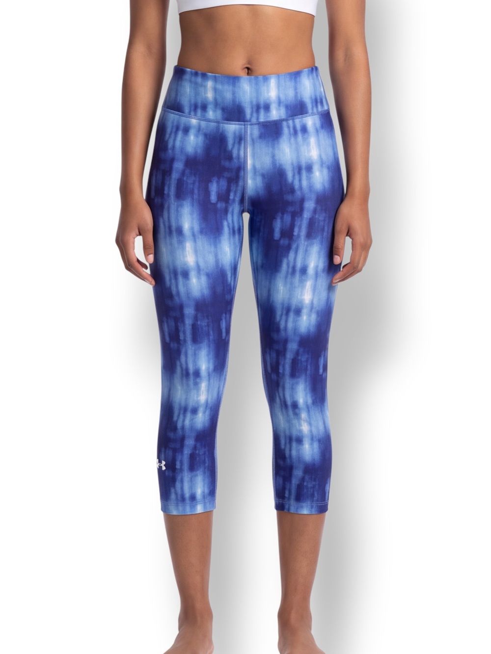 4/$20 Under Armour HeatGear Blue Tie-Dye Compression Capri Leggings Small
